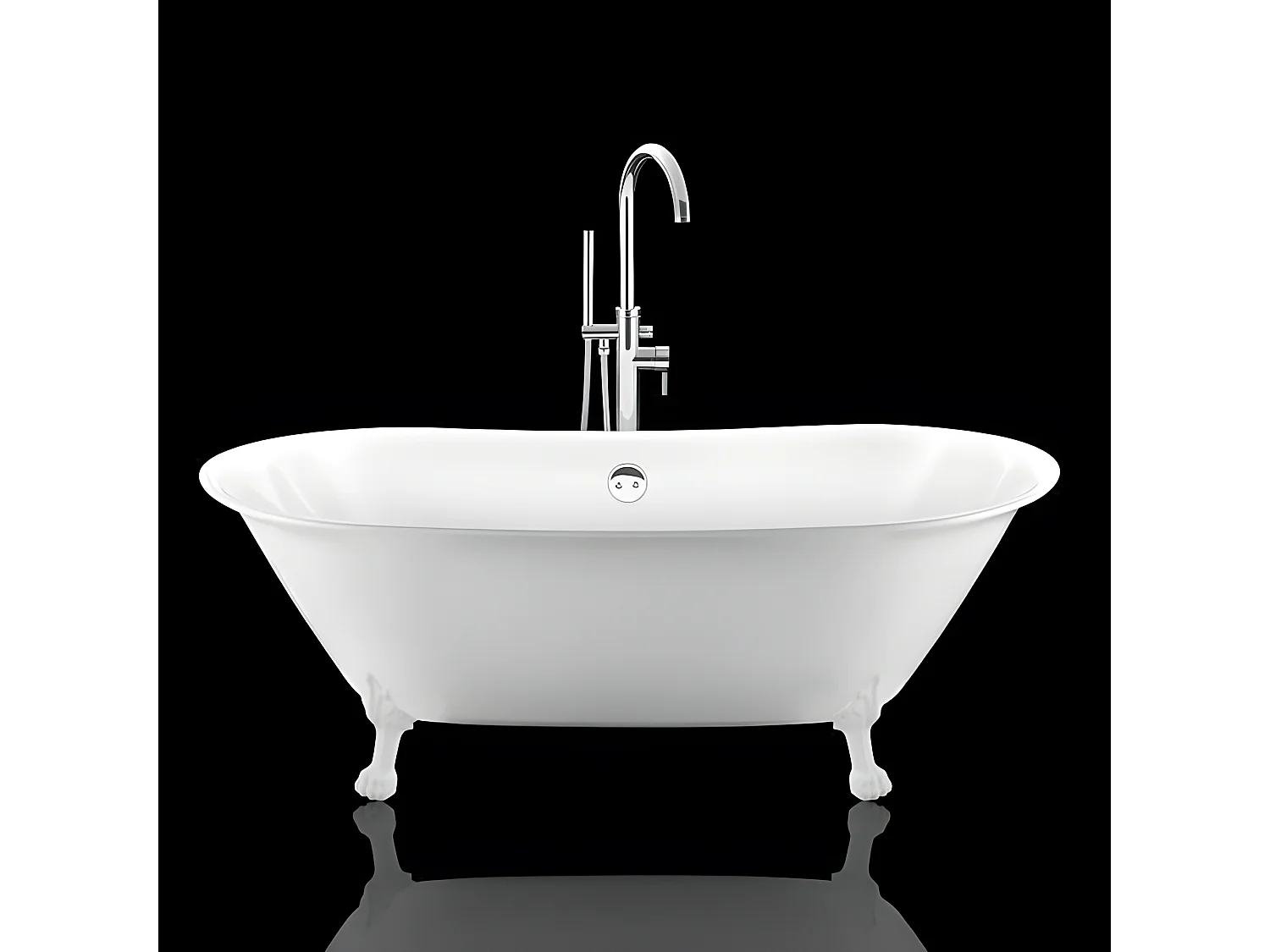 Vasca da bagno freestanding stile classico con piedini SURRY HILLS bianca 165 cm Piedini di leone Bianchi