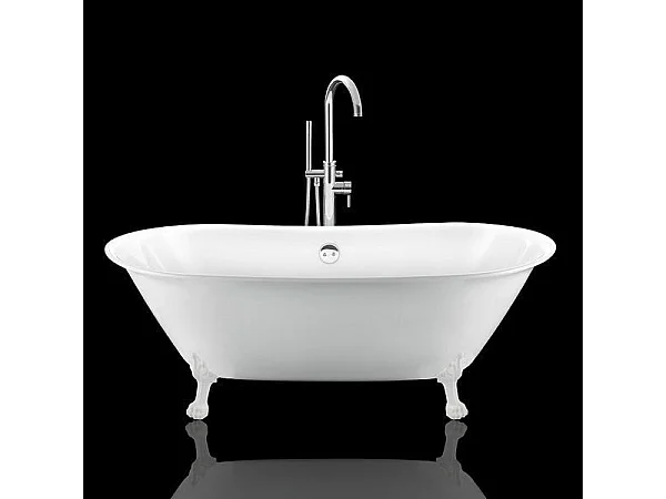 Vasca da bagno freestanding stile classico con piedini SURRY HILLS bianca 165 cm Piedini di leone Bianchi