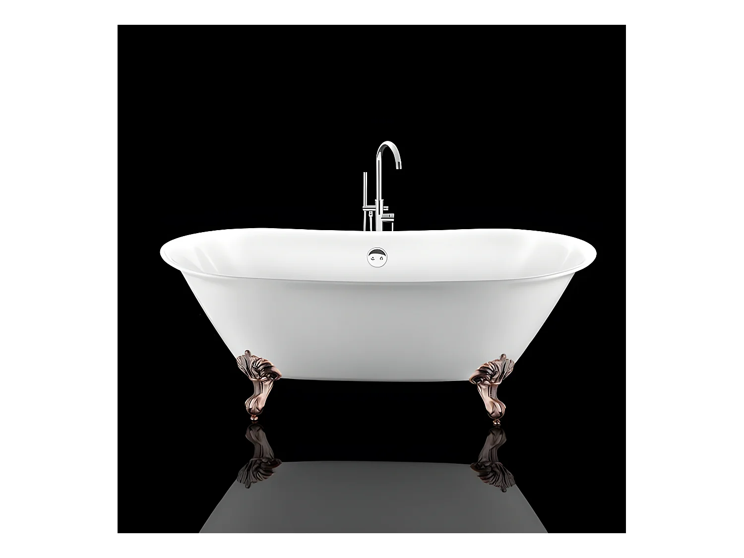 Bañera con patas SURRY HILLS  165 cm patas ÁGUILA COBRE ENVEJECIDO