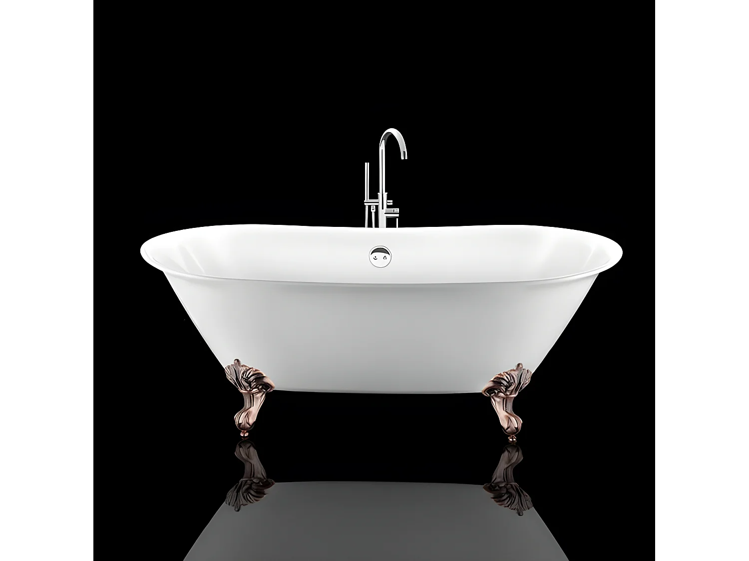 Bañera con patas SURRY HILLS  165 cm patas ÁGUILA COBRE ENVEJECIDO