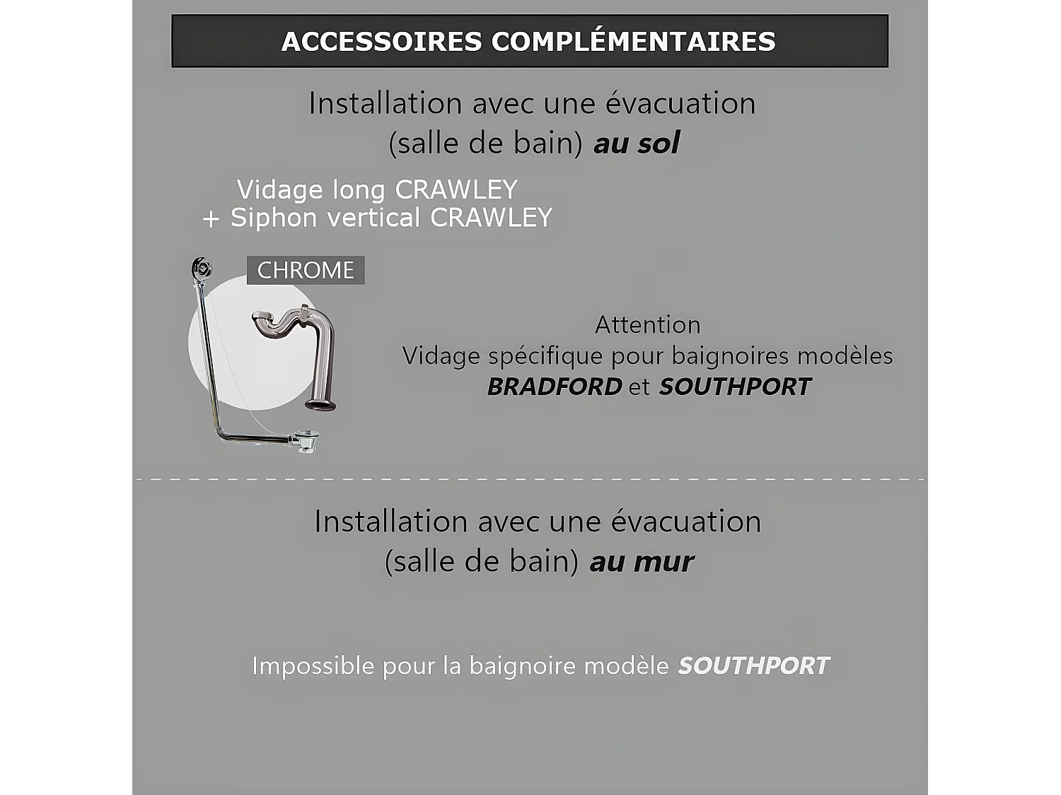 Bañera de Hierro SOUTHPORT blanca  180 cm