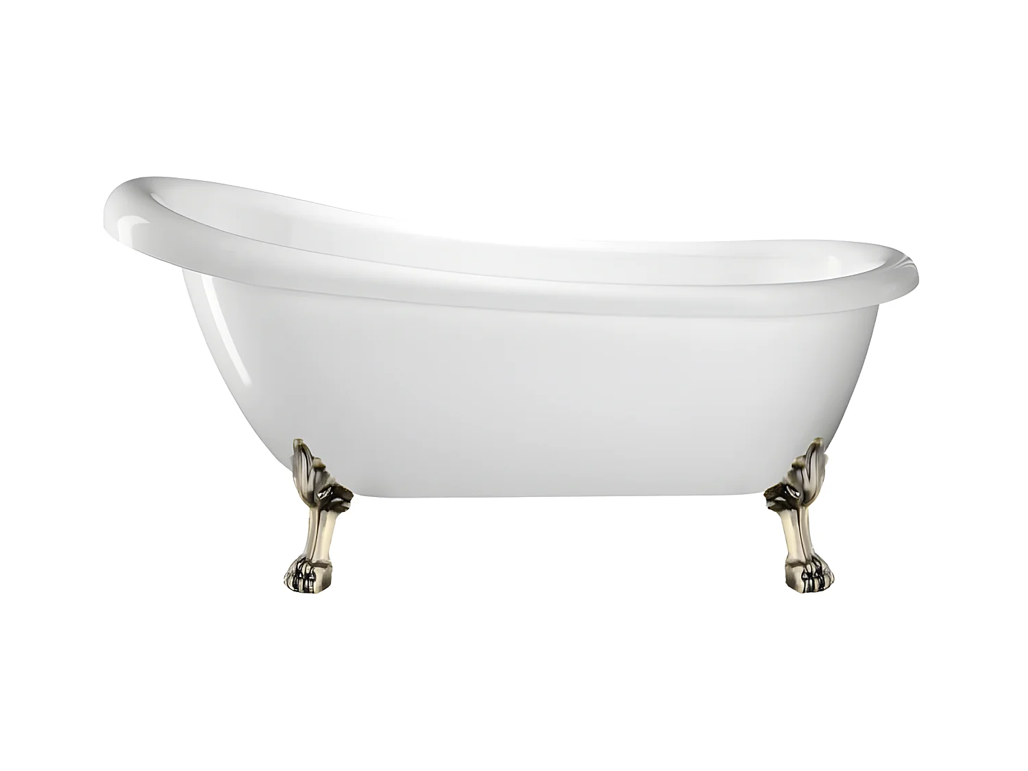 Freistehende Badewanne mit Füßen RICHMOND Löwenfüße ALTBRONZE 155 cm