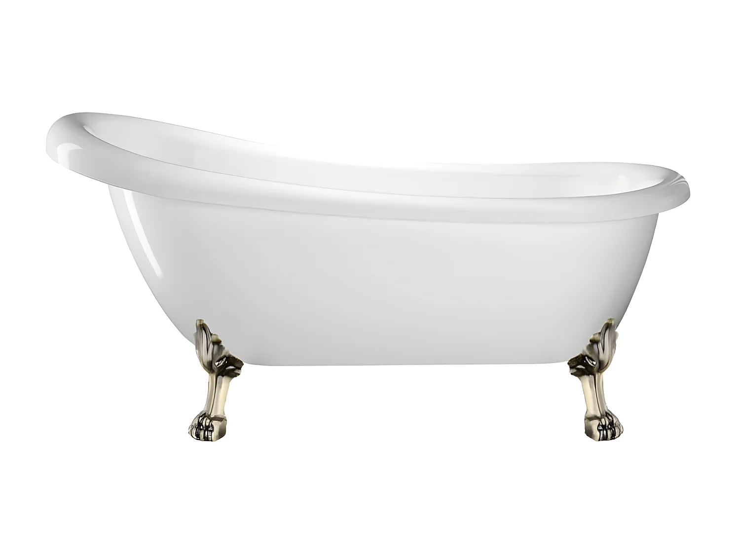Freistehende Badewanne mit Füßen RICHMOND Löwenfüße ALTBRONZE 155 cm