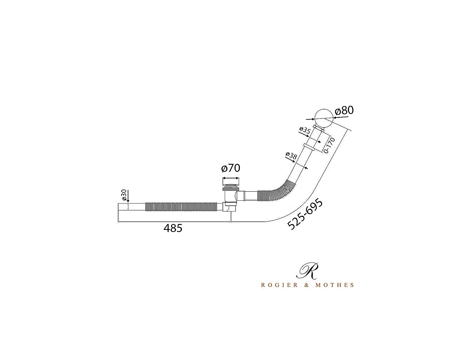 Desagüe y Sifón dorado VIGOLD para bañeras retro
