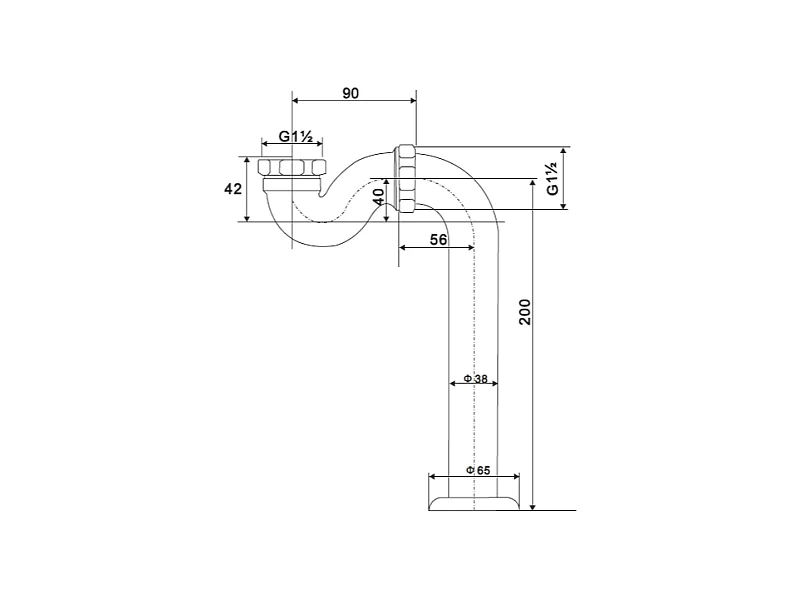 Siphon vertical pour baignoires anciennes CRAWLEY
