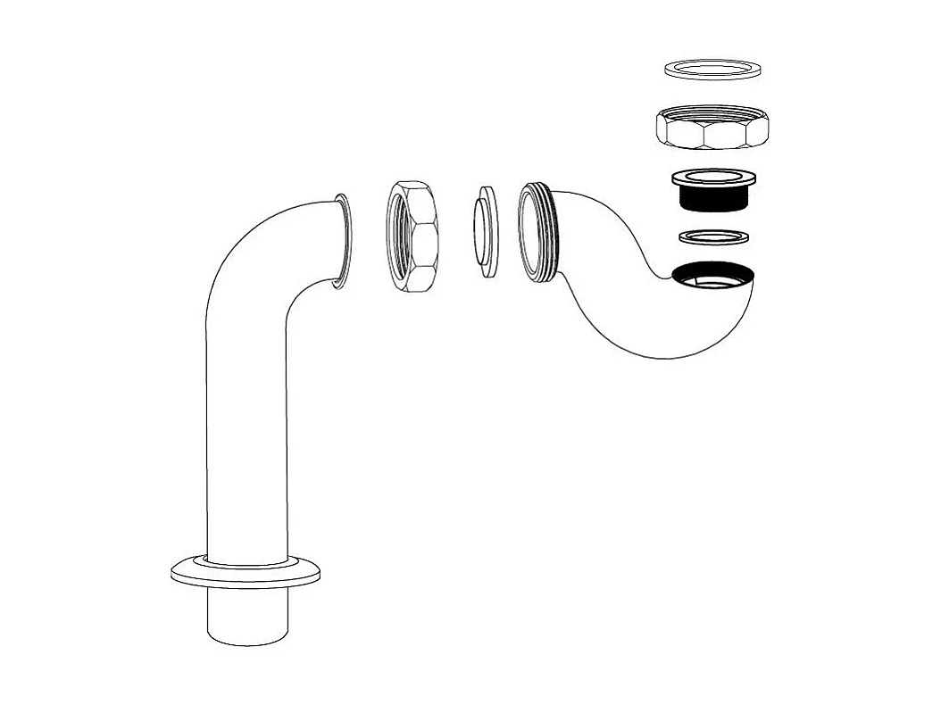 Siphon vertical pour baignoires anciennes CRAWLEY