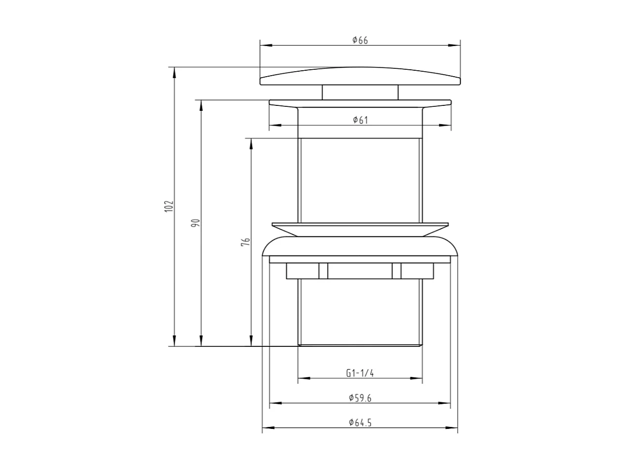 Piletta per lavabo senza troppo pieno