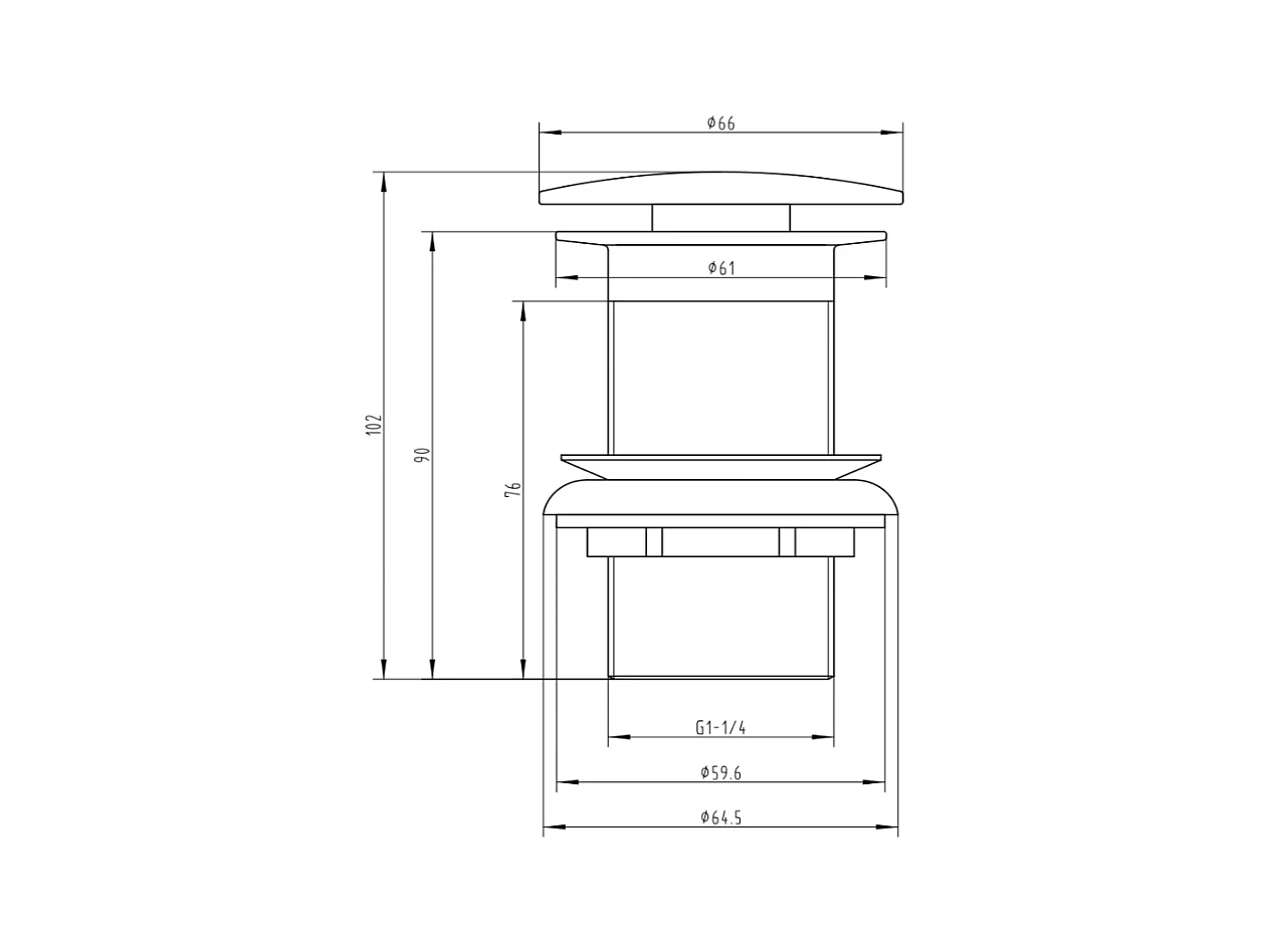 Piletta per lavabo senza troppo pieno nero opaco