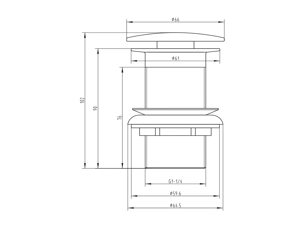 Bonde lavabo noir mat pour vasques sans trop-plein