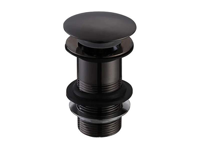 Bonde lavabo noir mat pour vasques sans trop-plein