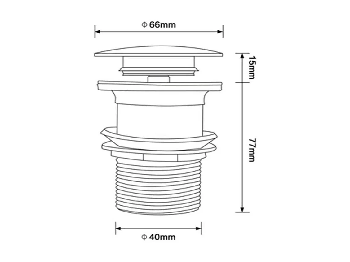 Bonde lavabo or brossé pour vasques sans trop-plein