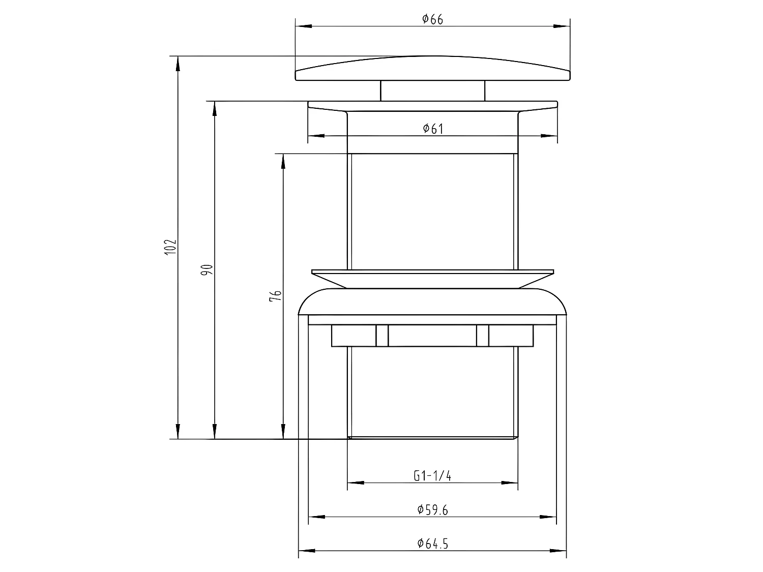 Piletta per lavabo senza troppopieno colore oro dorato