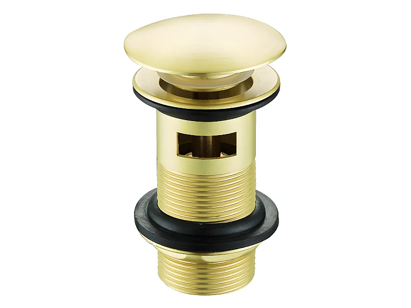 Bonde lavabo or brossé pour vasques avec trop-plein