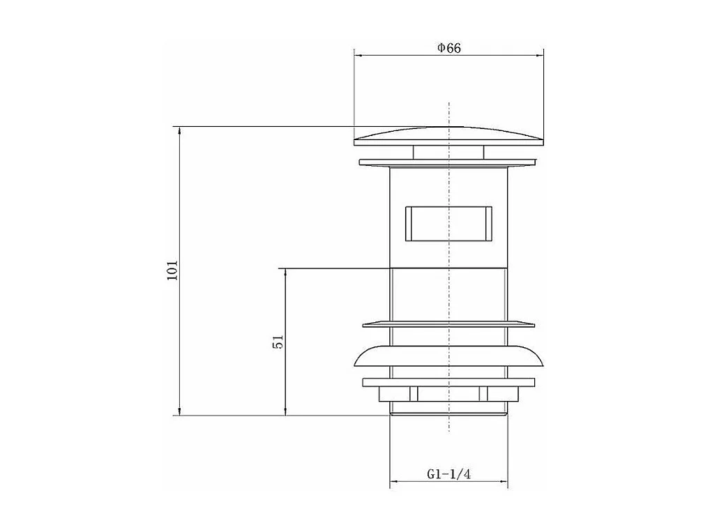 Bonde lavabo pour vasques avec trop-plein