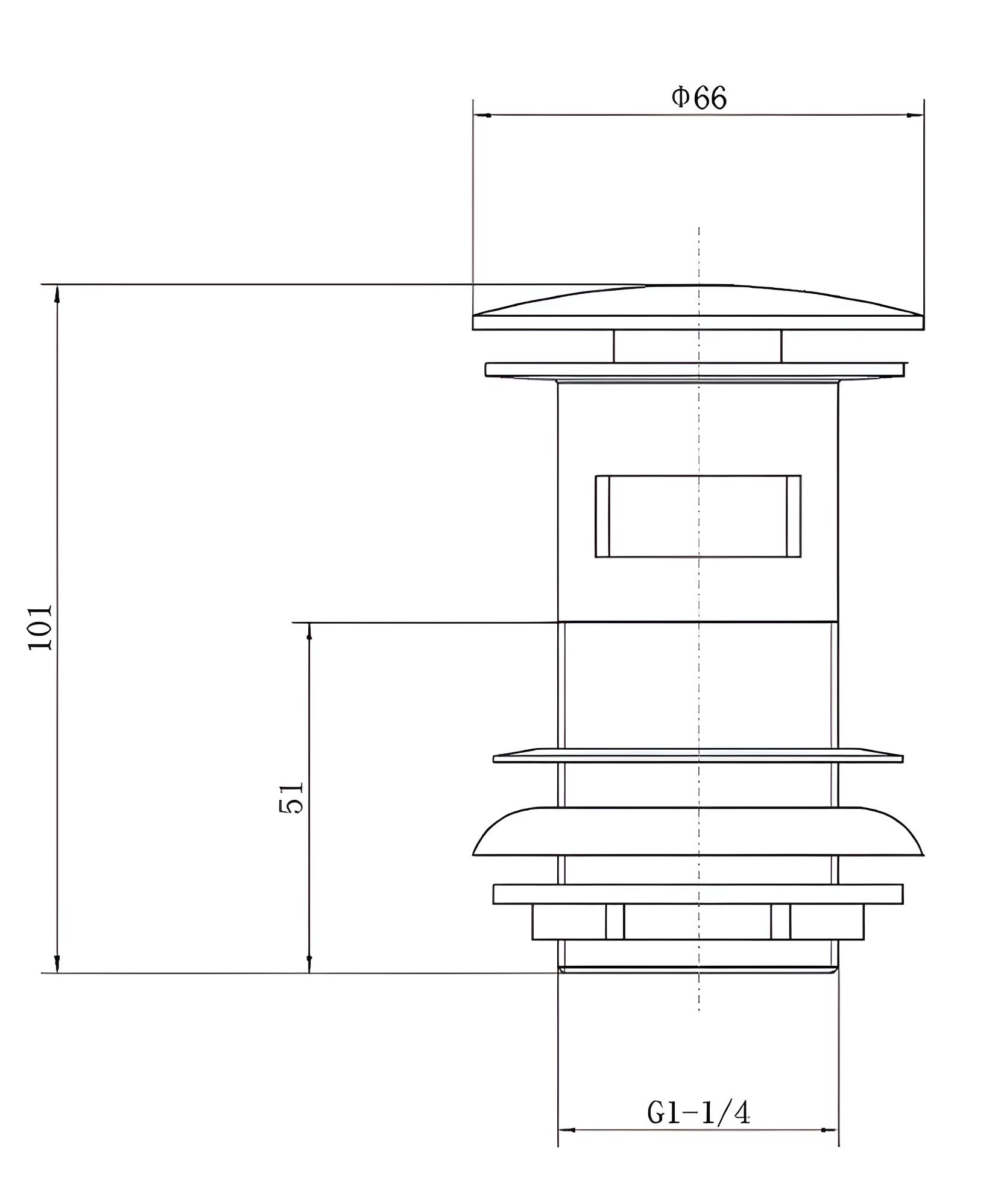 Piletta per lavabo con troppo pieno sistema click/clack