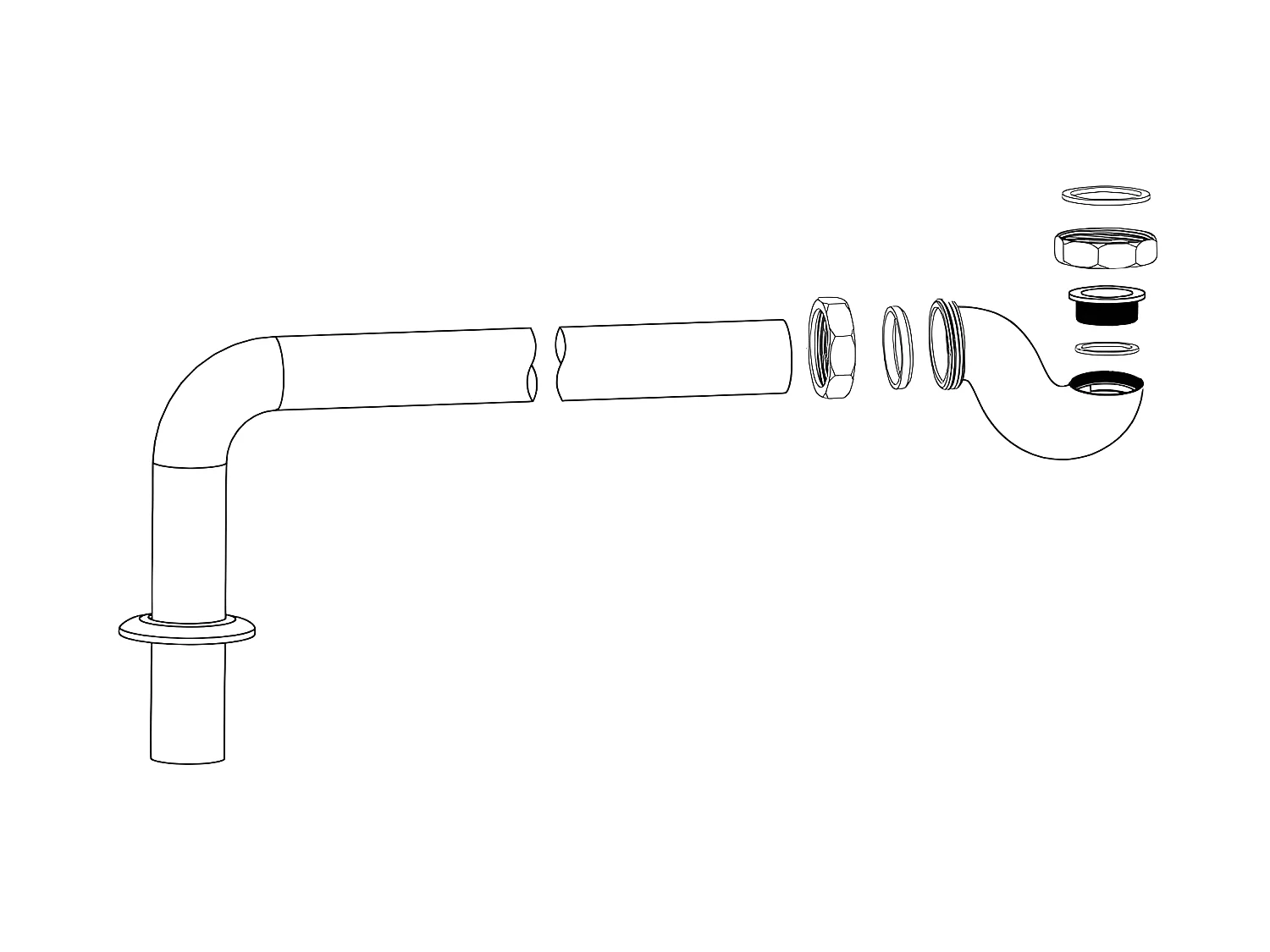 Sifón horizontal CRAWLEY para bañeras retro