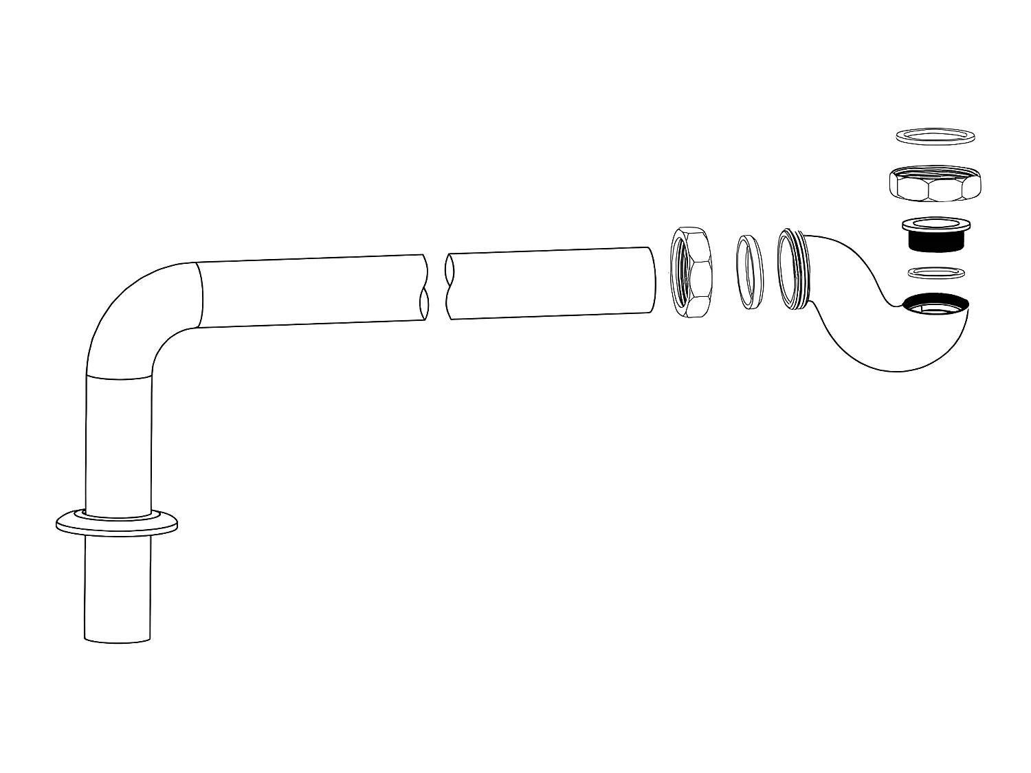 Siphon horizontal pour baignoires anciennes CRAWLEY