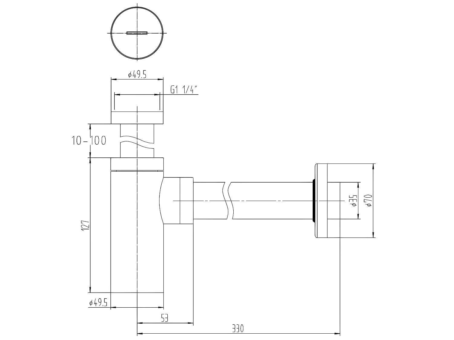 Designer-Siphon in mattschwarz