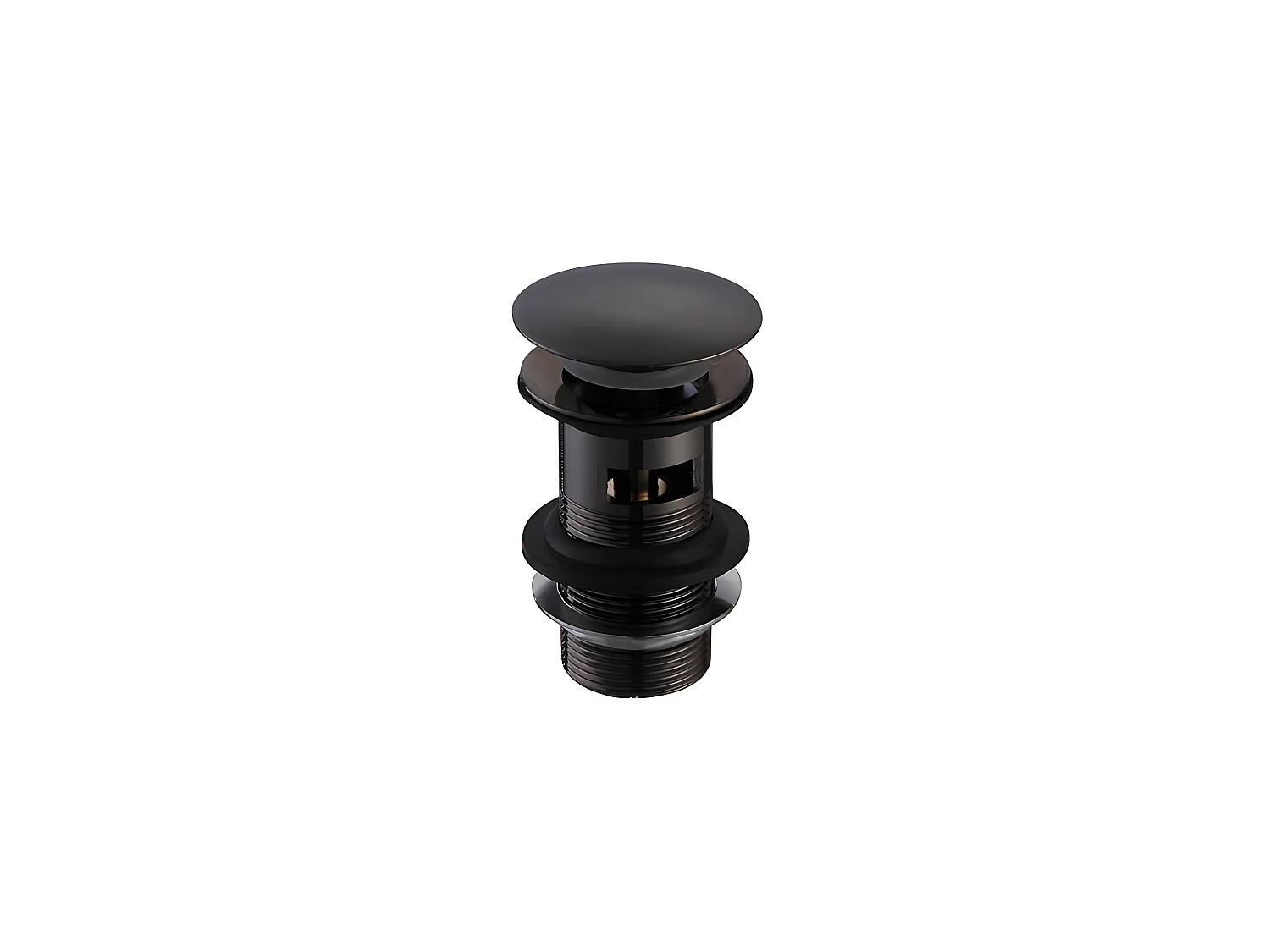 Piletta per lavabo con troppopieno sistema click/clack nero opaco