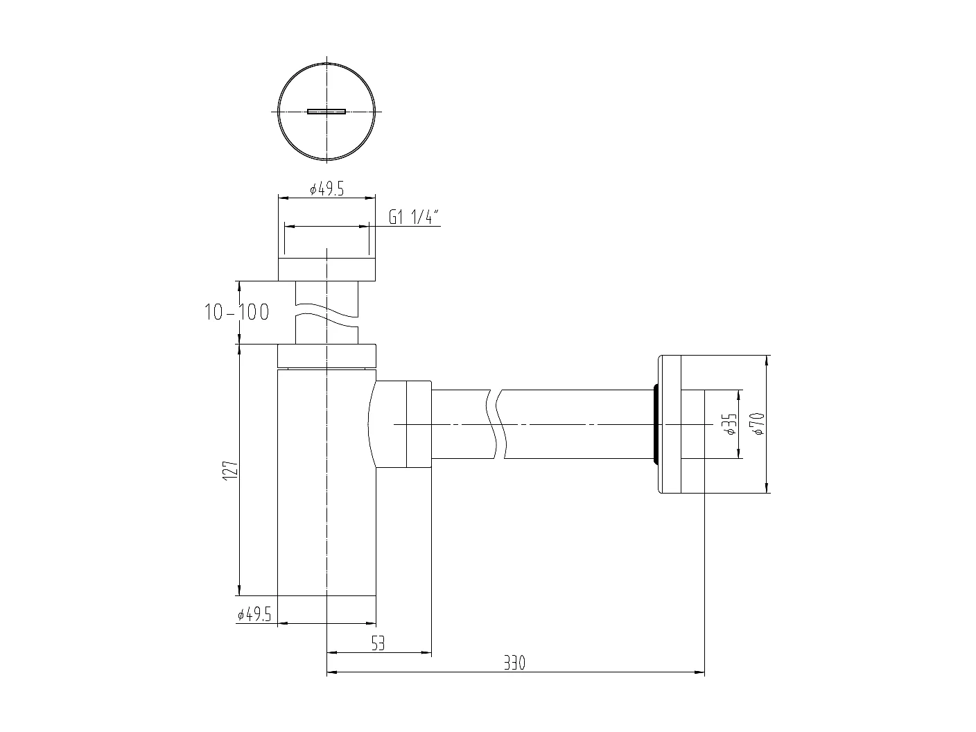 Siphon verchromtes Messing für moderne Waschtische