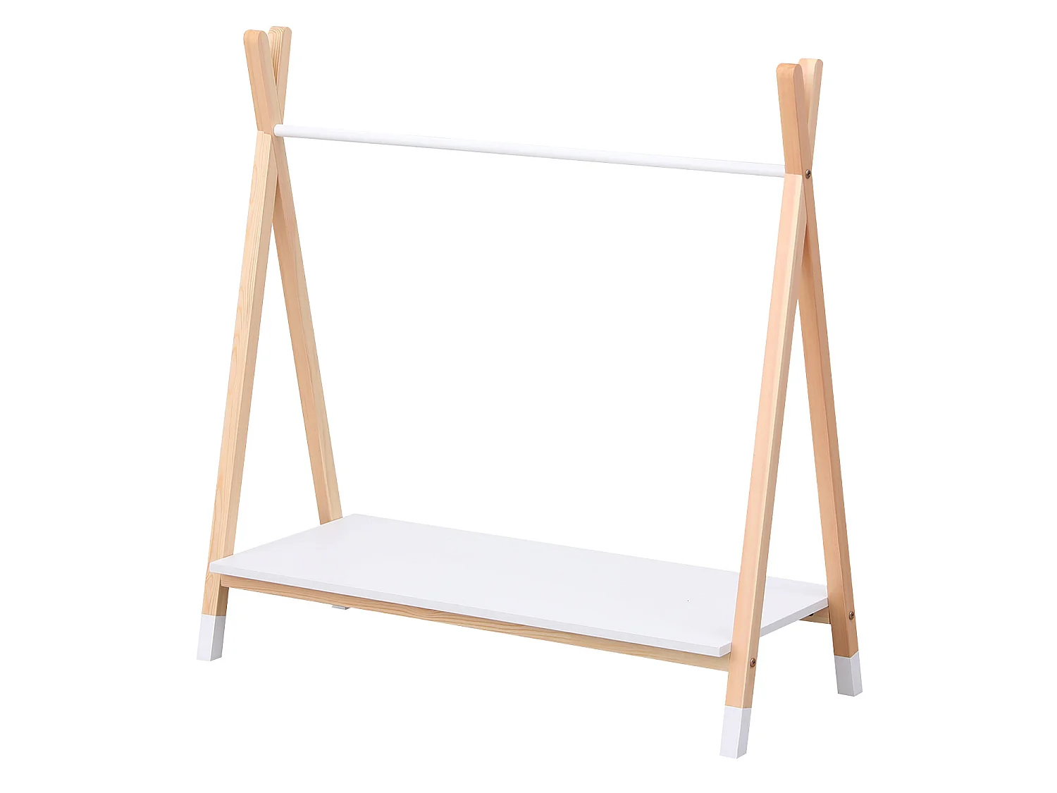 Penderie pour enfant bois et blanche LOU - HAPPY GARDEN