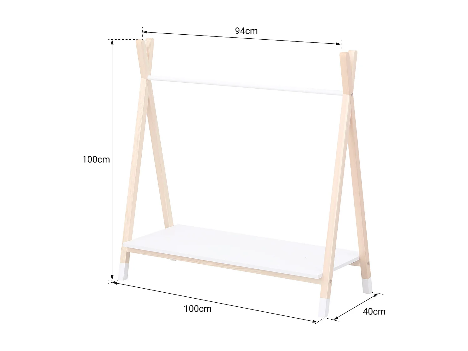 Armadio in legno e bianco LOU