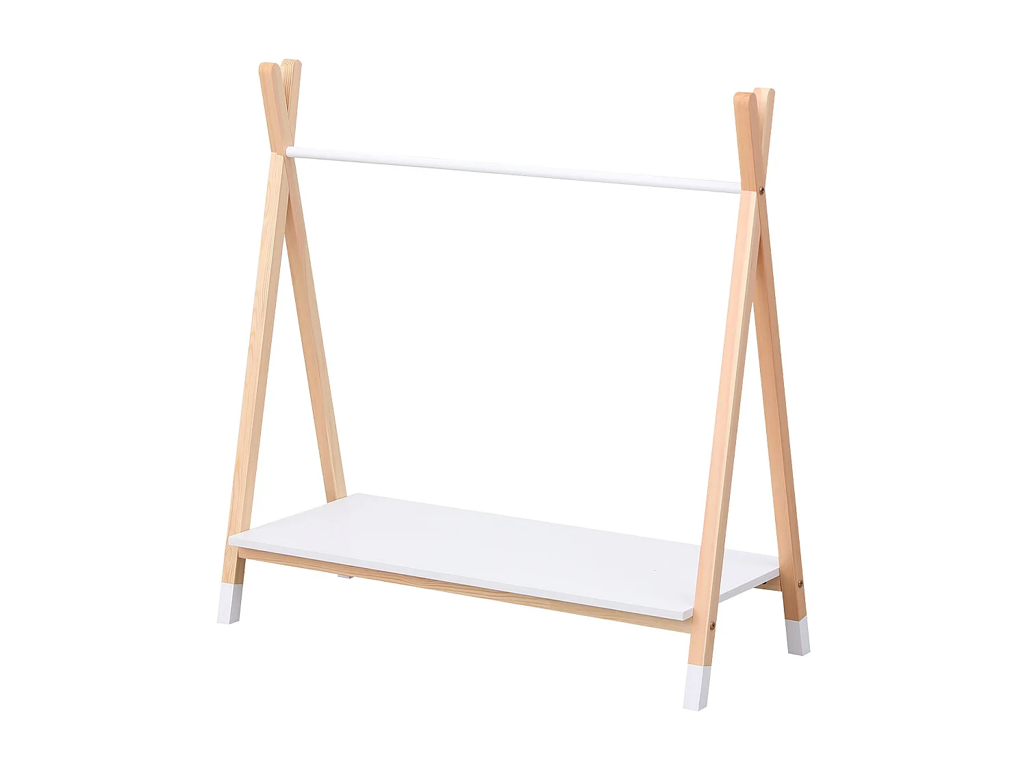 Penderie pour enfant bois et blanche LOU - HAPPY GARDEN