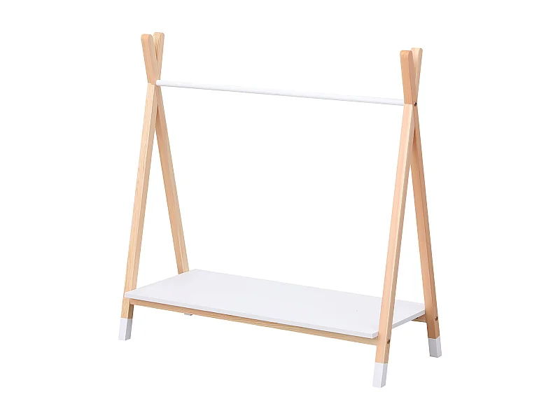 Roupeiro de madeira e branco para crianças LOU