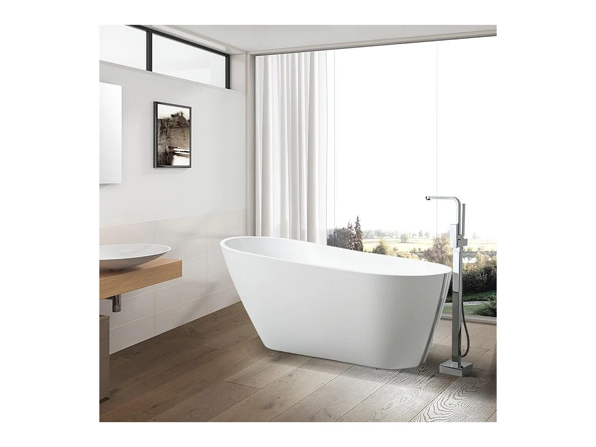 Baignoire îlot design ovale OPRAH blanche 140 cm