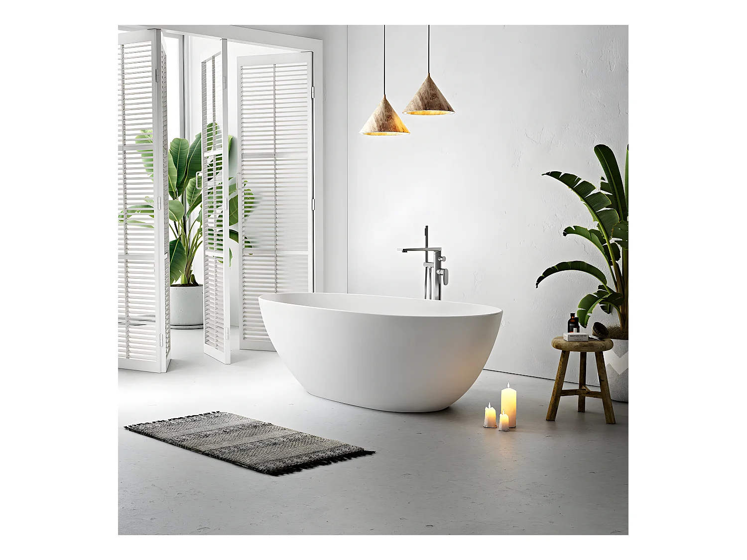 Vasca freestanding ovale FLORIDA bianca Opaca 180 cm