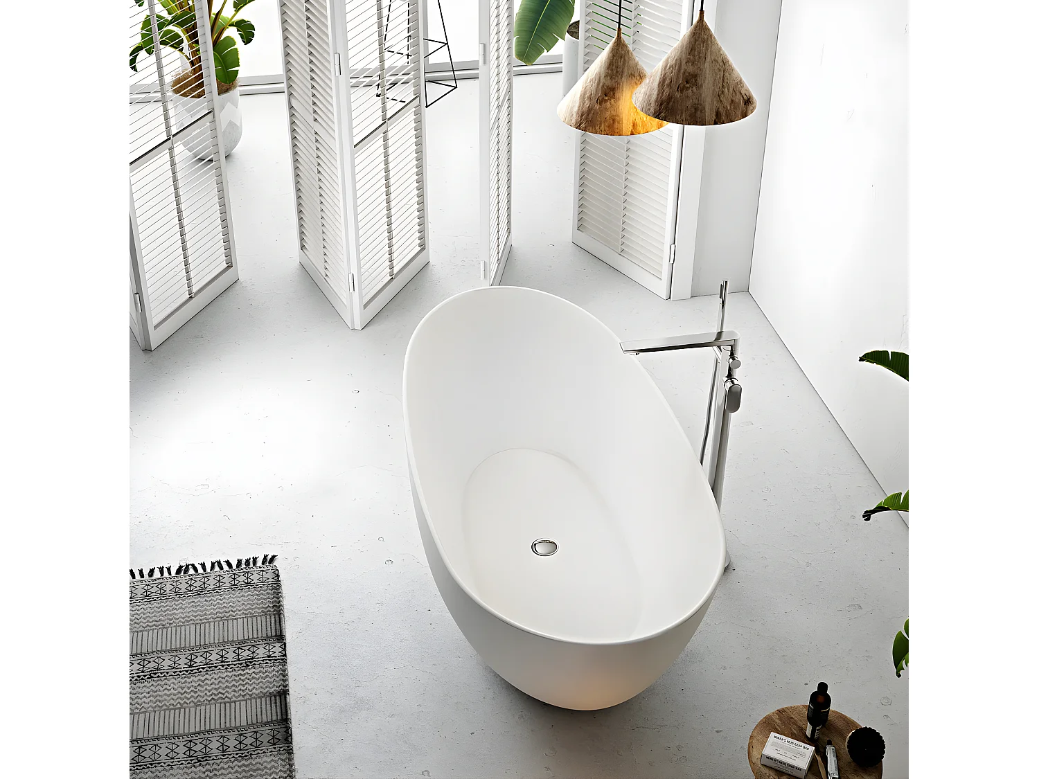 Freistehende Badewanne FLORIDA MATT 180 cm
