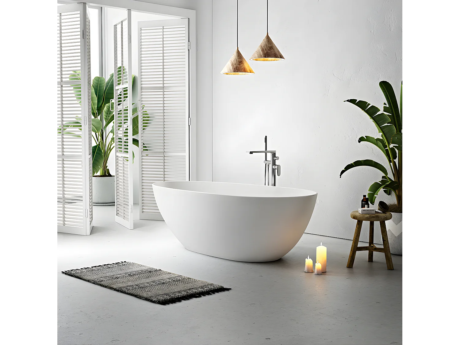 Freistehende Badewanne FLORIDA MATT 180 cm