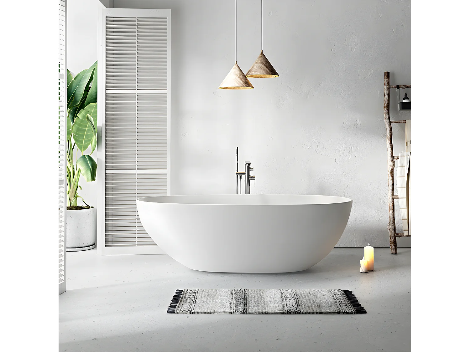 Freistehende Badewanne FLORIDA MATT 180 cm