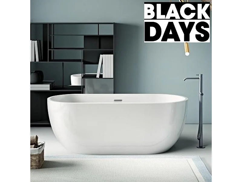 Baignoire îlot design ovale BOSTON blanche 180 cm