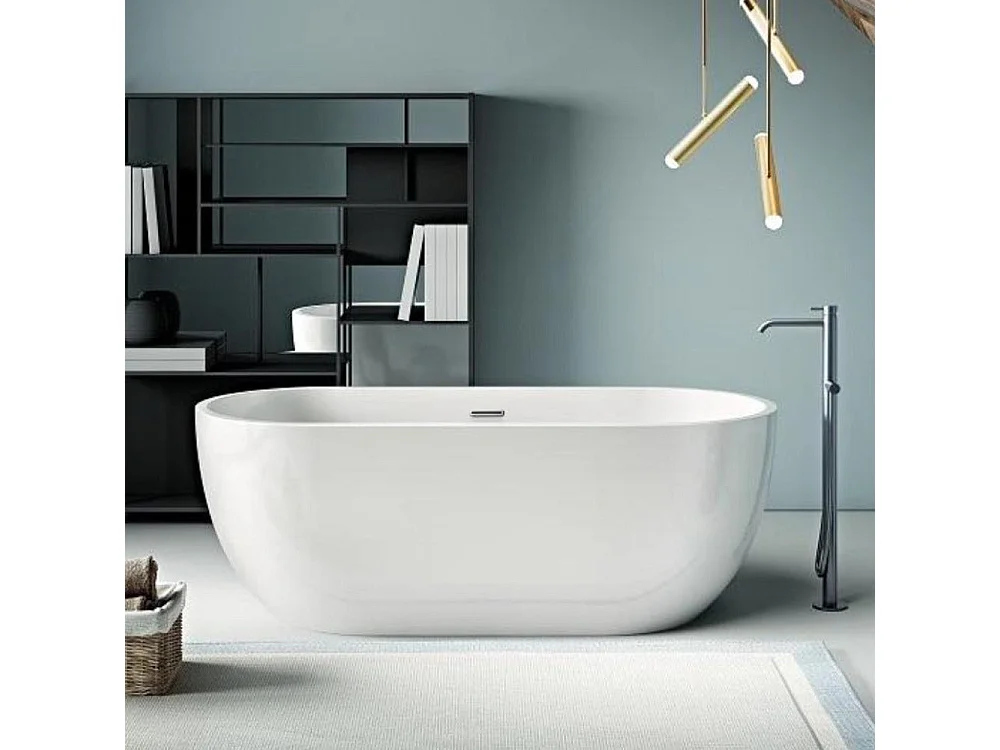 Baignoire îlot design ovale BOSTON blanche 166 cm