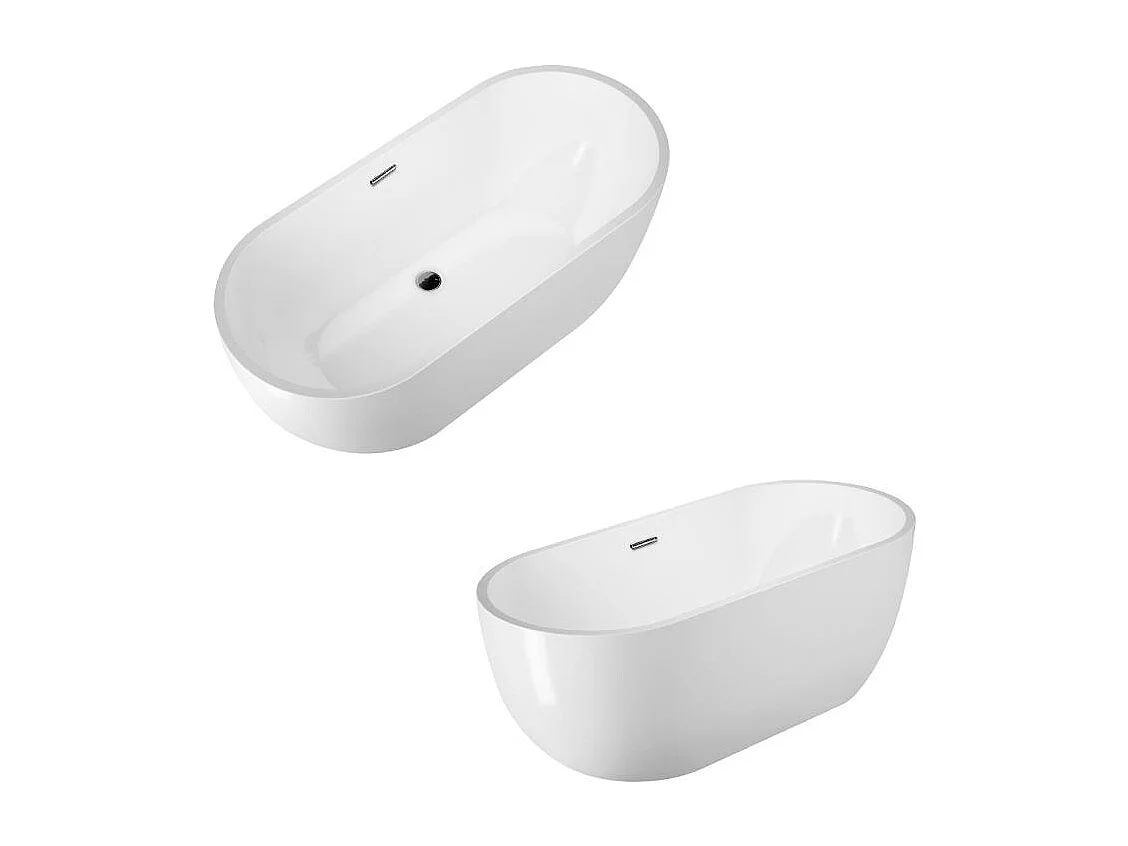 Baignoire îlot design ovale BOSTON blanche 142 cm