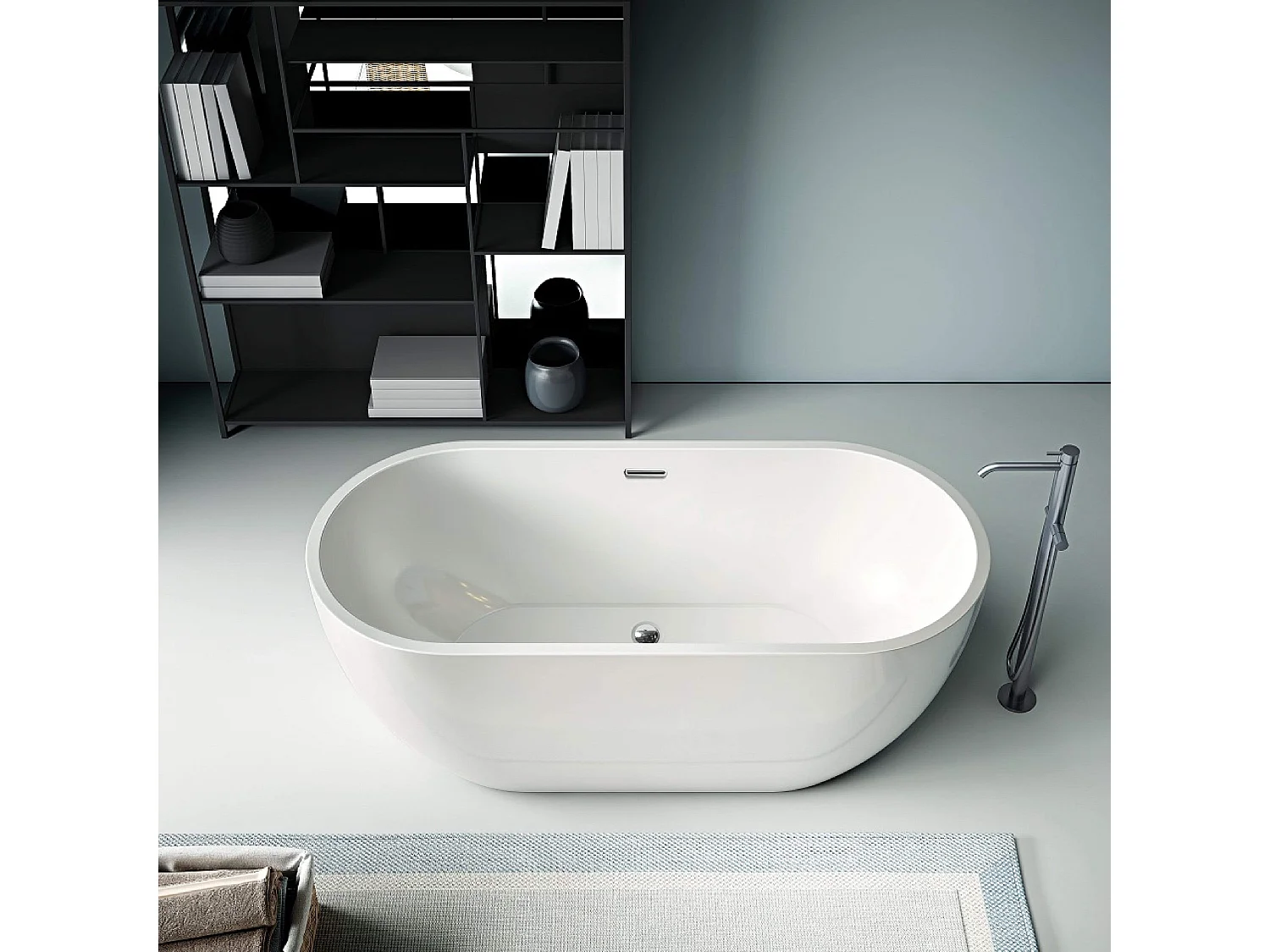 Vasca freestanding ovale BOSTON Bianca 142 cm