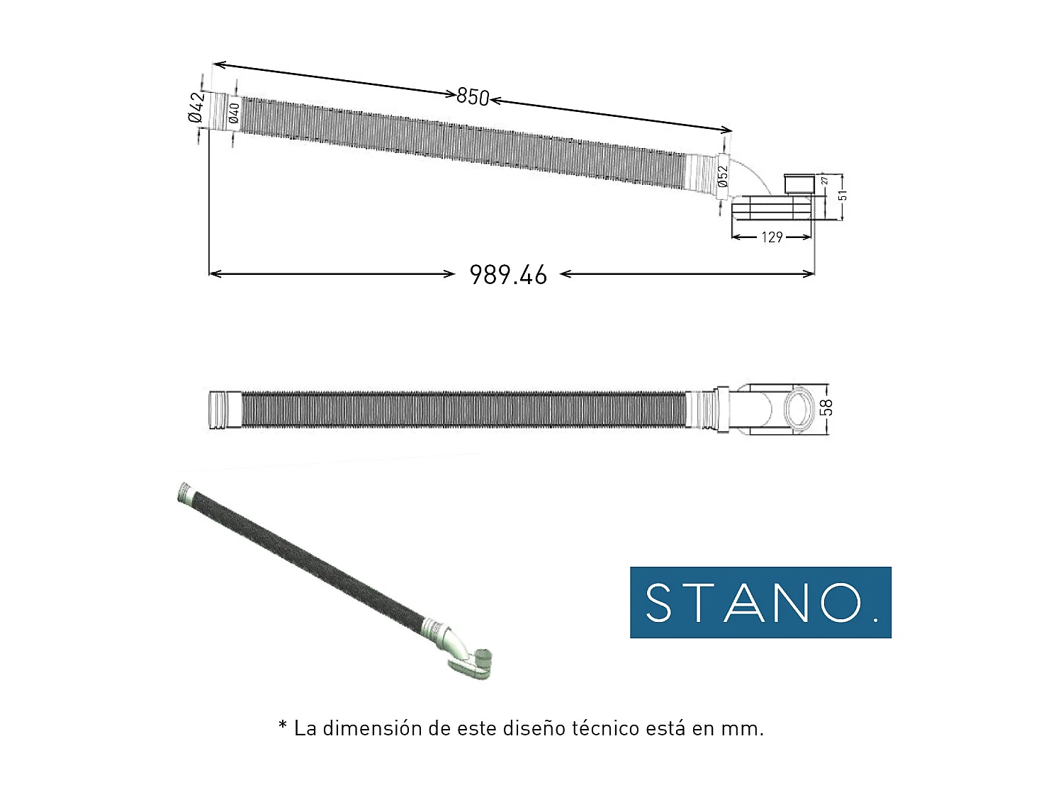 Bañera exenta DENVER  150 cm
