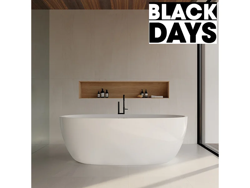 Baignoire îlot design ovale DENVER blanche 170 cm