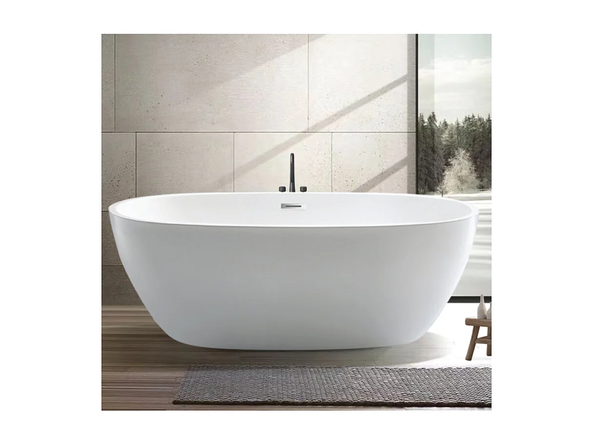 Baignoire îlot design ovale DENVER blanche 170 cm