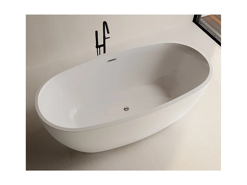Baignoire îlot design ovale DENVER blanche 170 cm