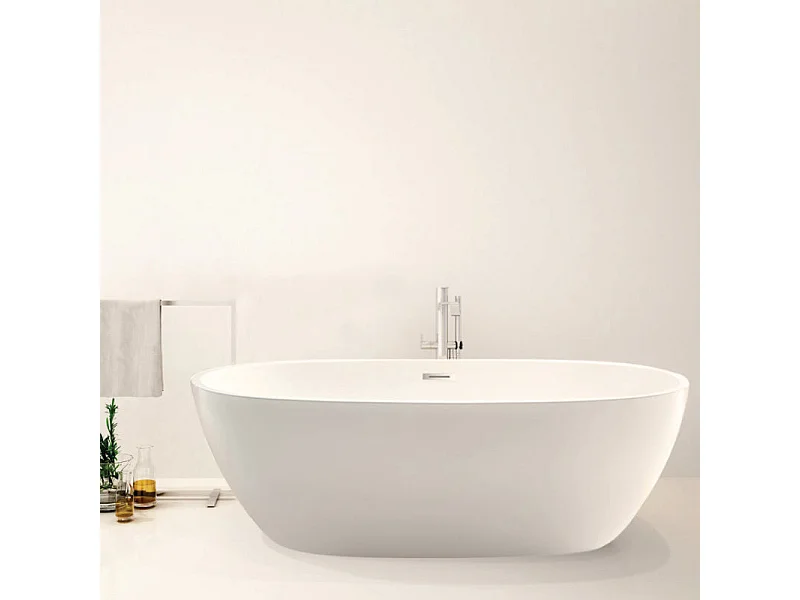 Baignoire îlot design ovale DENVER blanche 170 cm