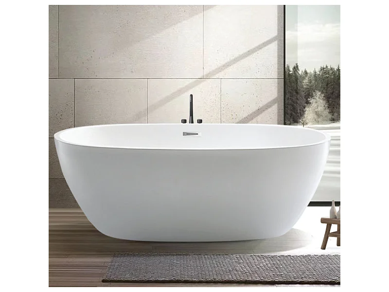 Baignoire îlot design ovale DENVER blanche 170 cm