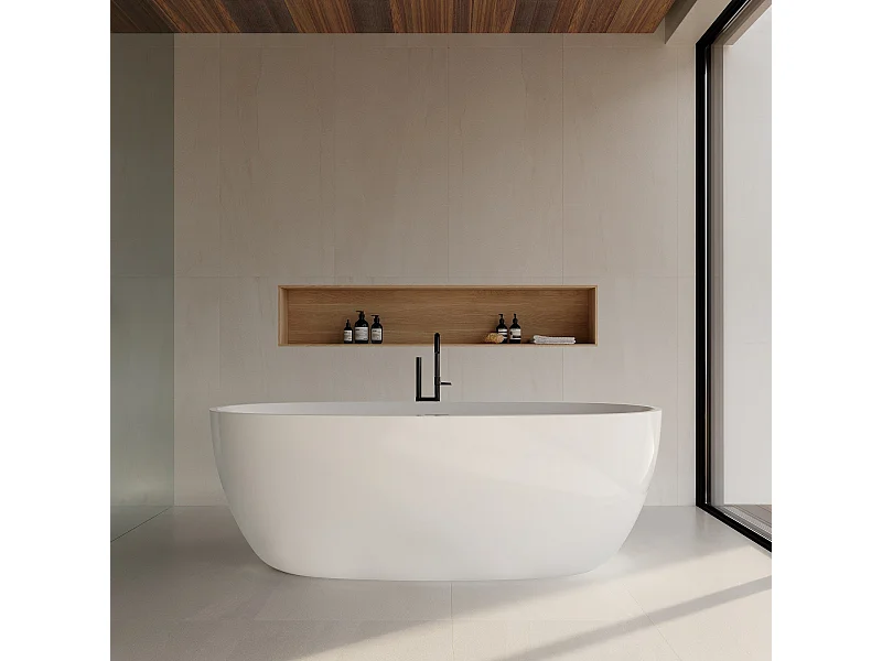 Baignoire îlot design ovale DENVER blanche 170 cm