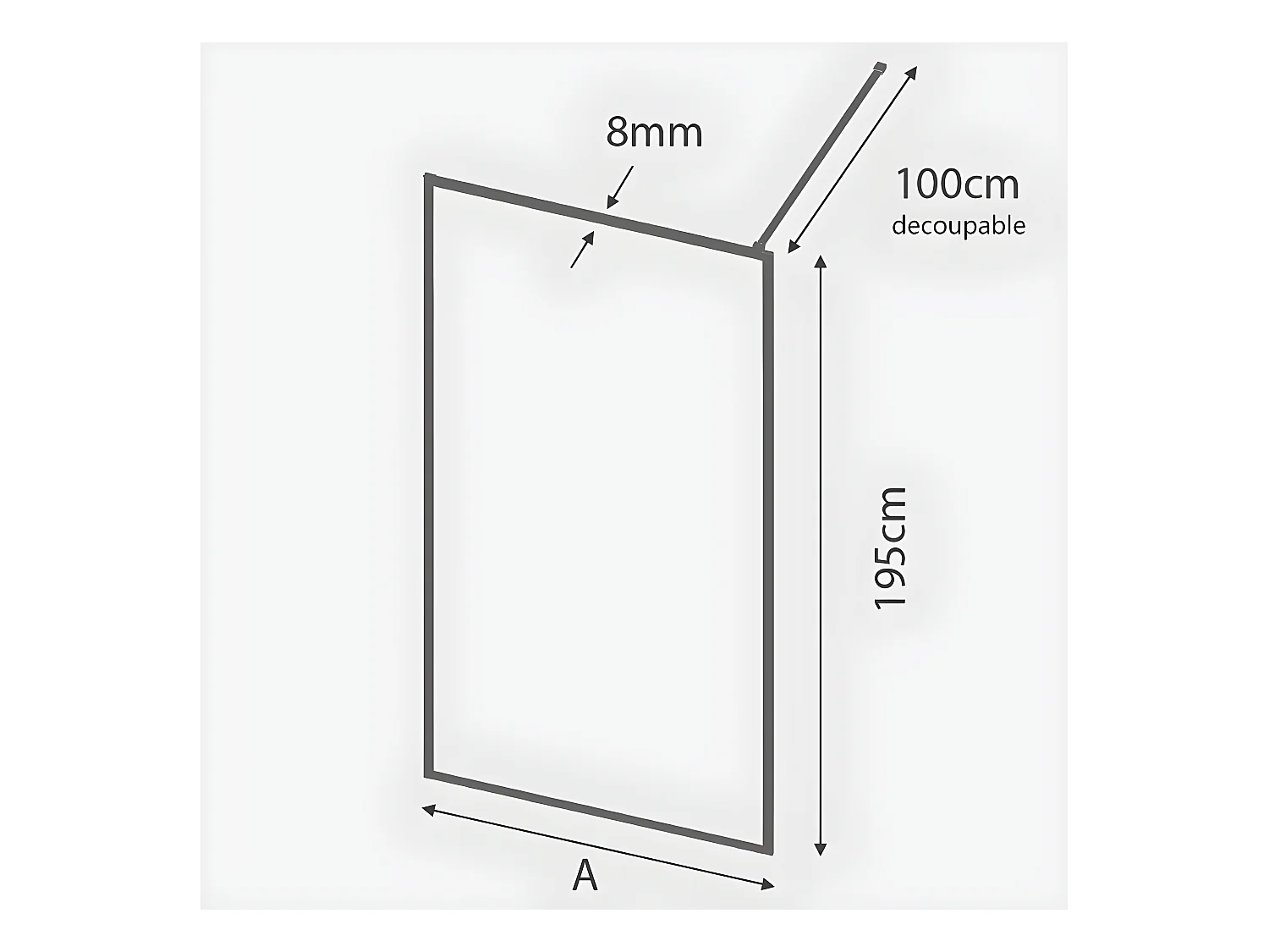 Panel fijo de ducha 120 cm FRESH PERIMETRAL