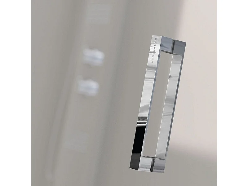 Mampara de ducha frontal + Puerta Corredera 165  cm GLASÉ perfil Cromado Sin pared lateral
