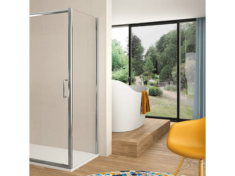 Paroi de douche fixe + Porte coulissante BELLA 160 cm  Sans paroi latérale