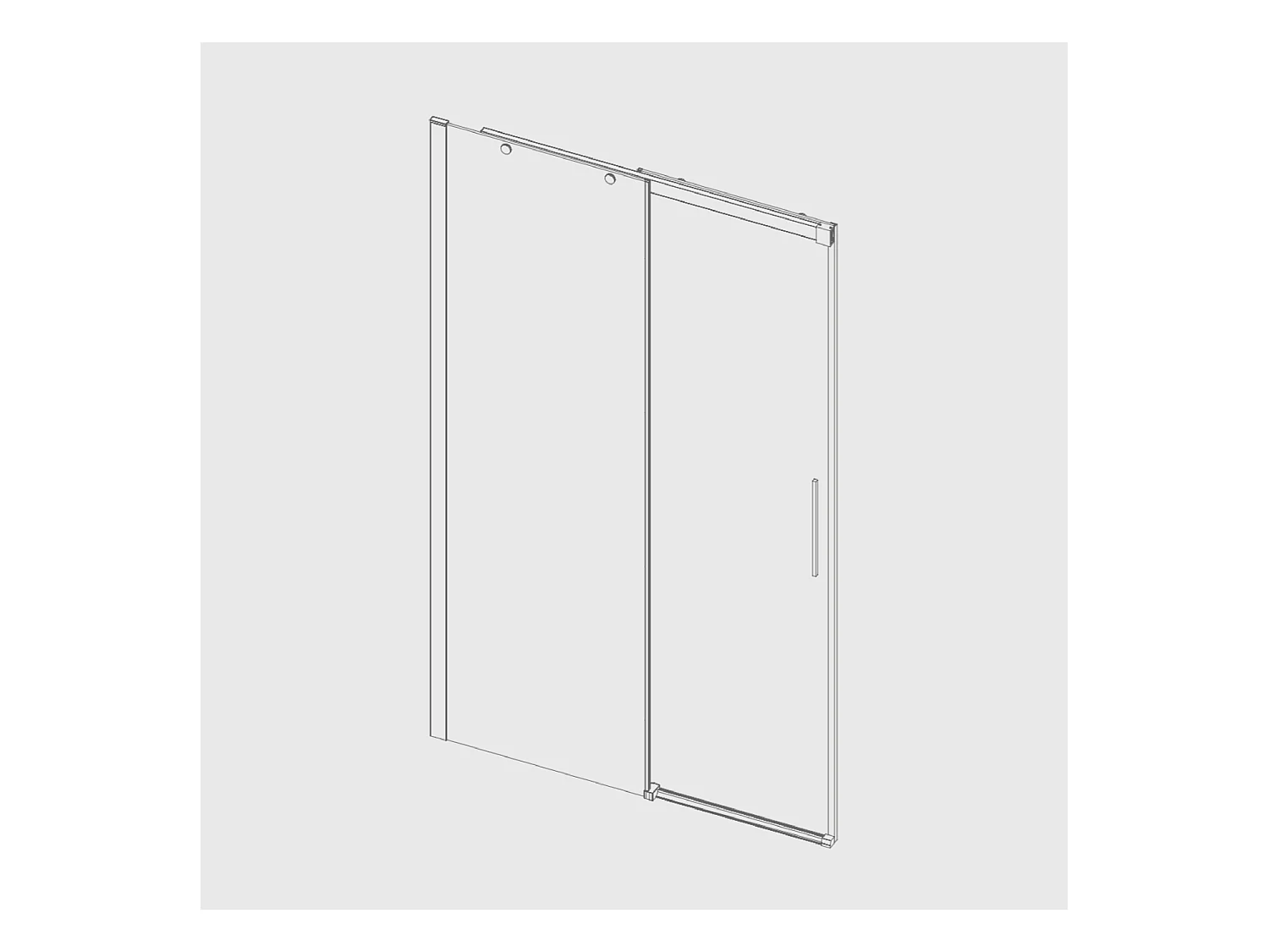 Porta doccia fissa + porta scorrevole LUNA 155 cm