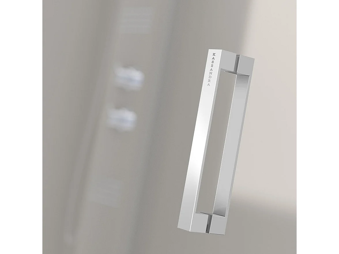 Mampara de ducha frontal + Puerta Corredera 180  cm GLASÉ perfil Blanco Sin pared lateral