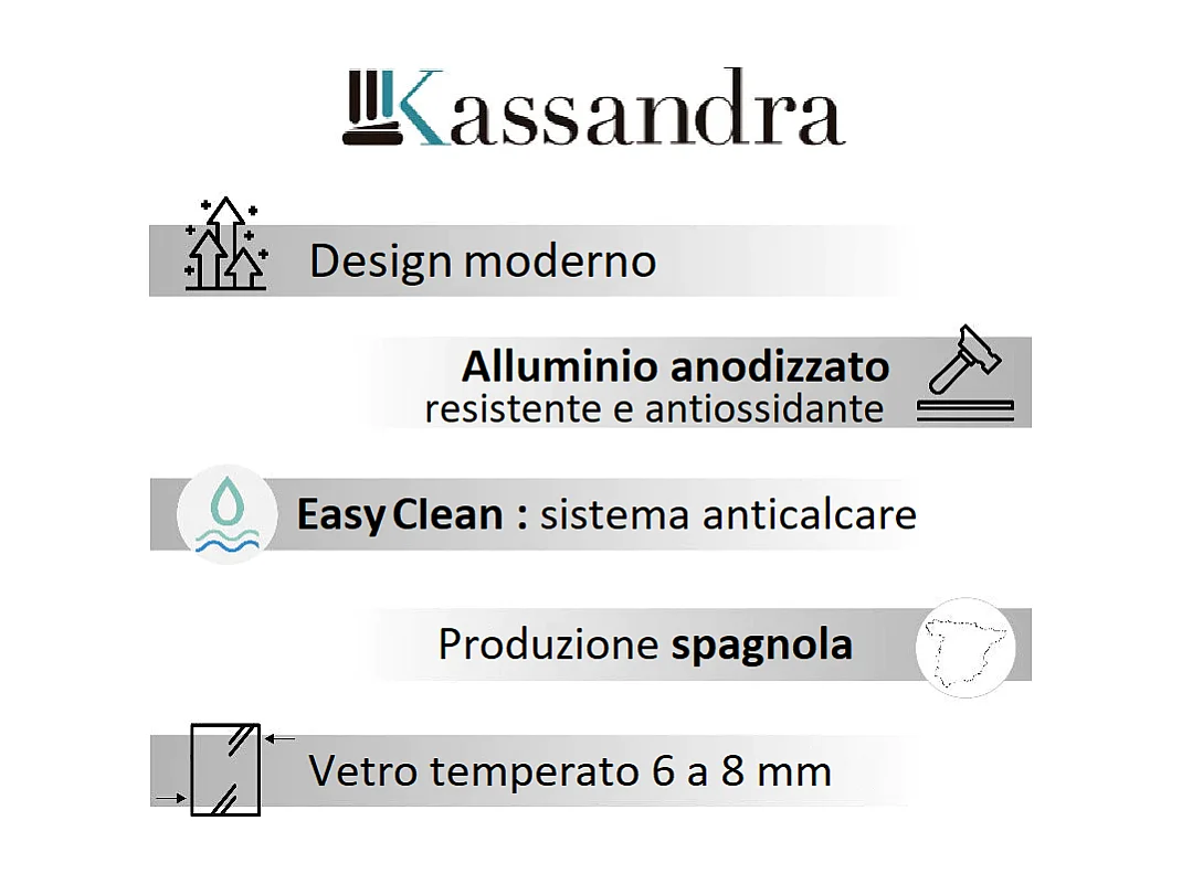 Porta doccia fissa + porta scorrevole LUNA vetro serigrafato 155 cm